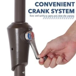 6.5 Ft X 10 Ft. Rectangular Steel Market Crank And Tilt Outdoor Patio Umbrella In Navy -More Furniture Store jearey market umbrellas cb 6 5 10 nv 4f 1000