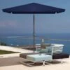 6.5 Ft X 10 Ft. Rectangular Steel Market Crank And Tilt Outdoor Patio Umbrella In Navy