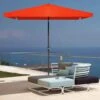 6.5 Ft. X 10 Ft. Rectangular Steel Market Crank And Tilt Outdoor Patio Umbrella In Pumpkin