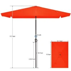 6.5 Ft. X 10 Ft. Rectangular Steel Market Crank And Tilt Outdoor Patio Umbrella In Pumpkin 12 6.5 Ft. X 10 Ft. Rectangular Steel Market Crank And Tilt Outdoor Patio Umbrella In Pumpkin -More Furniture Store jearey market umbrellas cb 6 5 10 og 77 1000