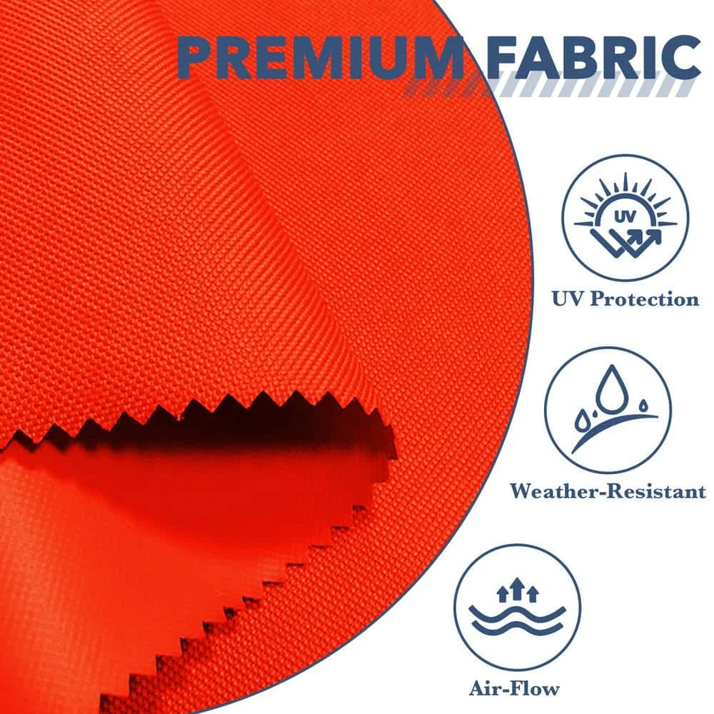 6.5 Ft. X 10 Ft. Rectangular Steel Market Crank And Tilt Outdoor Patio Umbrella In Pumpkin 9 6.5 Ft. X 10 Ft. Rectangular Steel Market Crank And Tilt Outdoor Patio Umbrella In Pumpkin - Image 9