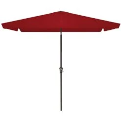 6.5 Ft. X 10 Ft. Rectangular Steel Market Crank And Tilt Outdoor Patio Umbrella In Red -More Furniture Store jearey market umbrellas cb 6 5 10 rd 40 1000
