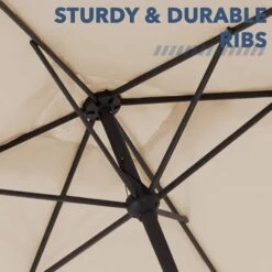 8 Ft X 10 Ft. Rectangular Steel Market Crank And Tilt Outdoor Patio Umbrella In Tan -More Furniture Store jearey market umbrellas cb 8 10 bg 1f 1000