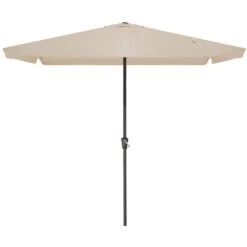 8 Ft X 10 Ft. Rectangular Steel Market Crank And Tilt Outdoor Patio Umbrella In Tan -More Furniture Store jearey market umbrellas cb 8 10 bg 40 1000