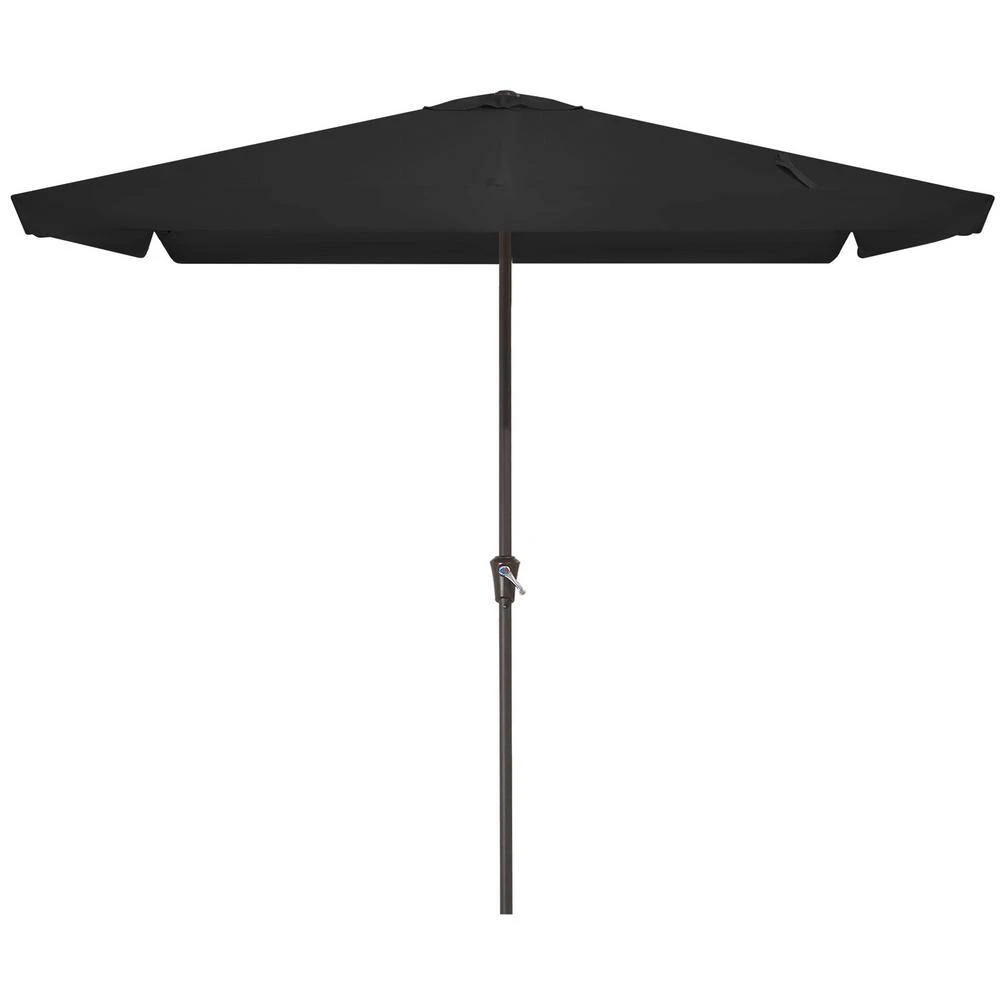 8 Ft X 10 Ft. Rectangular Steel Market Crank And Tilt Outdoor Patio Umbrella In Black 3 8 Ft X 10 Ft. Rectangular Steel Market Crank And Tilt Outdoor Patio Umbrella In Black - Image 3