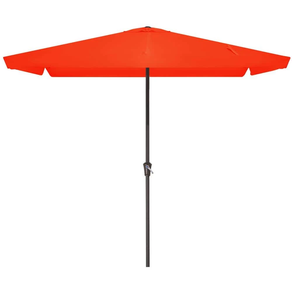 8 Ft X 10 Ft. Rectangular Steel Market Crank And Tilt Outdoor Patio Umbrella In Pumpkin 3 8 Ft X 10 Ft. Rectangular Steel Market Crank And Tilt Outdoor Patio Umbrella In Pumpkin - Image 3
