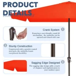 8 Ft X 10 Ft. Rectangular Steel Market Crank And Tilt Outdoor Patio Umbrella In Pumpkin 12 8 Ft X 10 Ft. Rectangular Steel Market Crank And Tilt Outdoor Patio Umbrella In Pumpkin -More Furniture Store jearey market umbrellas cb 8 10 og c3 1000
