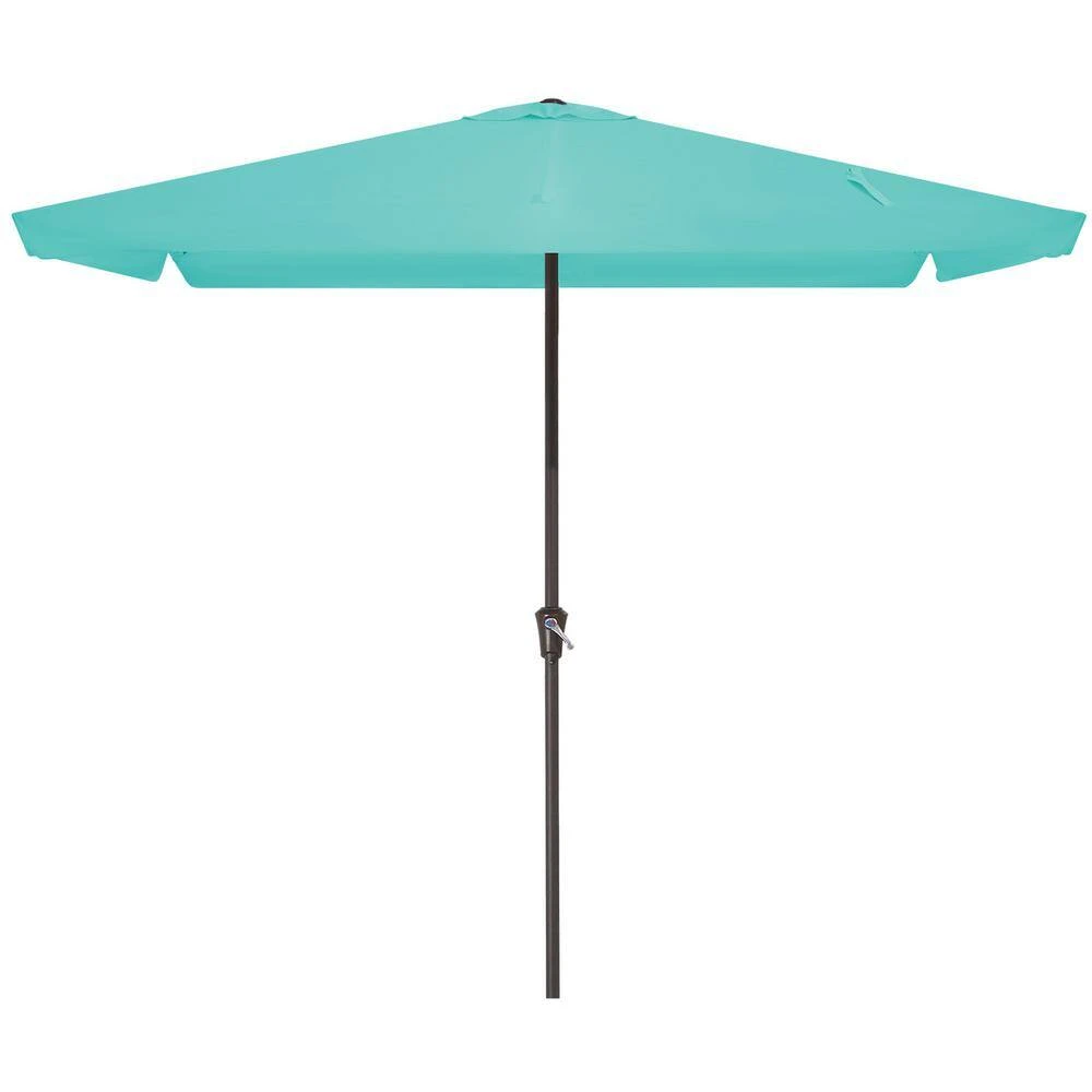 8 Ft X 10 Ft. Rectangular Steel Market Crank And Tilt Outdoor Patio Umbrella In Peacock Blue 3 8 Ft X 10 Ft. Rectangular Steel Market Crank And Tilt Outdoor Patio Umbrella In Peacock Blue - Image 3
