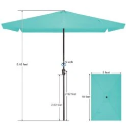 8 Ft X 10 Ft. Rectangular Steel Market Crank And Tilt Outdoor Patio Umbrella In Peacock Blue 11 8 Ft X 10 Ft. Rectangular Steel Market Crank And Tilt Outdoor Patio Umbrella In Peacock Blue -More Furniture Store jearey market umbrellas cb 8 10 pb 77 1000