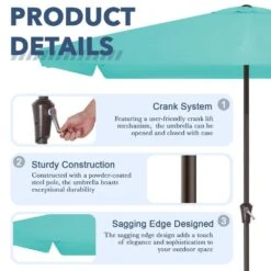 8 Ft X 10 Ft. Rectangular Steel Market Crank And Tilt Outdoor Patio Umbrella In Peacock Blue 12 8 Ft X 10 Ft. Rectangular Steel Market Crank And Tilt Outdoor Patio Umbrella In Peacock Blue -More Furniture Store jearey market umbrellas cb 8 10 pb c3 1000