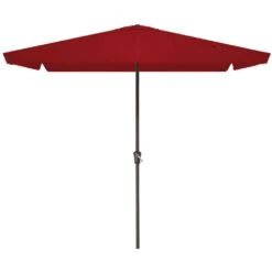 8 Ft X 10 Ft. Rectangular Steel Market Crank And Tilt Outdoor Patio Umbrella In Red -More Furniture Store jearey market umbrellas cb 8 10 rd 40 1000