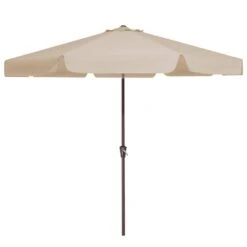 10 Ft. Steel Market Crank And Tilt Outdoor Patio Umbrella In Beige -More Furniture Store jearey market umbrellas cbzzs 10 bg 40 1000