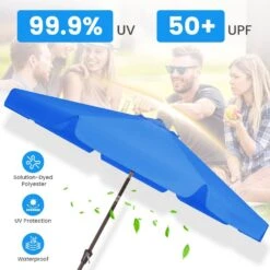 10 Ft. Steel Market Crank And Tilt Outdoor Patio Umbrella In Blue -More Furniture Store jearey market umbrellas cbzzs 10 bu 44 1000