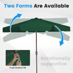 10 Ft. Steel Market Crank And Tilt Outdoor Patio Umbrella In Dark Green -More Furniture Store jearey market umbrellas cbzzs 10 dgn 1f 1000