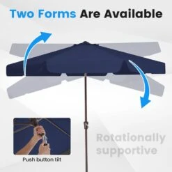 10 Ft. Steel Market Crank And Tilt Outdoor Patio Umbrella In Navy -More Furniture Store jearey market umbrellas cbzzs 10 nv 1f 1000