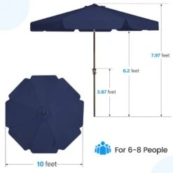 10 Ft. Steel Market Crank And Tilt Outdoor Patio Umbrella In Navy -More Furniture Store jearey market umbrellas cbzzs 10 nv fa 1000