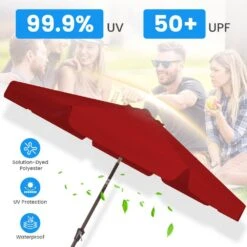 10 Ft. Steel Market Crank And Tilt Outdoor Patio Umbrella In Red -More Furniture Store jearey market umbrellas cbzzs 10 rd 44 1000