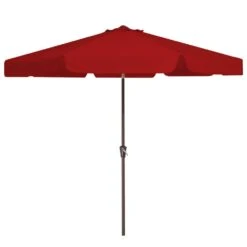 10 Ft. Steel Market Crank And Tilt Outdoor Patio Umbrella In Red