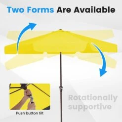 10 Ft. Steel Market Crank And Tilt Outdoor Patio Umbrella In Yellow -More Furniture Store jearey market umbrellas cbzzs 10 ye 1f 1000