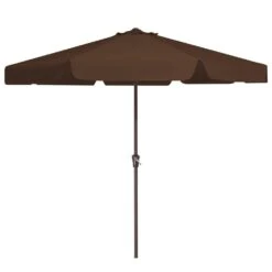 11 Ft. Steel Market Crank Outdoor Patio Umbrella In Brown -More Furniture Store jearey market umbrellas cbzzs 11 bn 40 1000