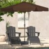 11 Ft. Steel Market Crank Outdoor Patio Umbrella In Brown