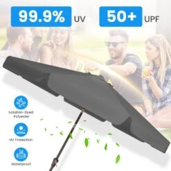 11 Ft. Steel Market Crank Outdoor Patio Umbrella In Gray 12 11 Ft. Steel Market Crank Outdoor Patio Umbrella In Gray -More Furniture Store jearey market umbrellas cbzzs 11 gy 1f 1000