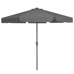 11 Ft. Steel Market Crank Outdoor Patio Umbrella In Gray 9 11 Ft. Steel Market Crank Outdoor Patio Umbrella In Gray -More Furniture Store jearey market umbrellas cbzzs 11 gy 40 1000