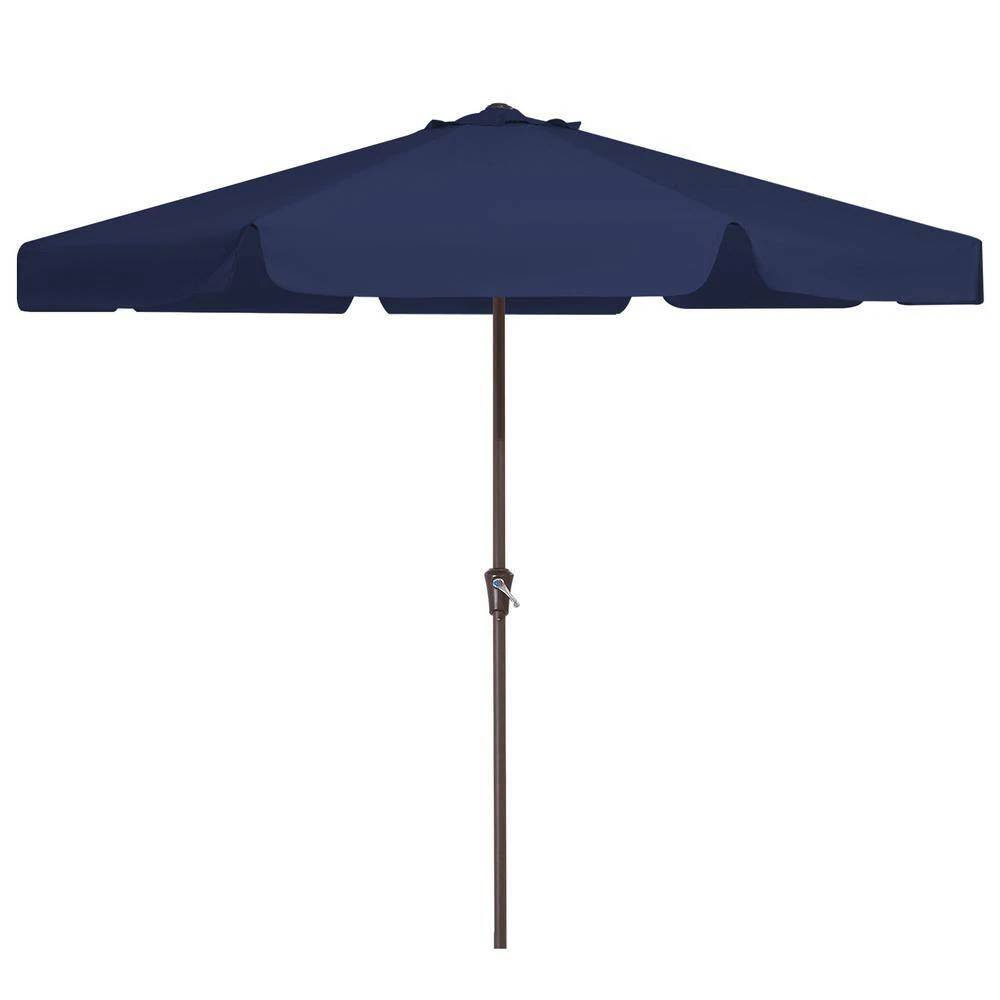 11 Ft. Steel Market Crank Outdoor Patio Umbrella In Navy 3 11 Ft. Steel Market Crank Outdoor Patio Umbrella In Navy - Image 3