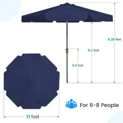 11 Ft. Steel Market Crank Outdoor Patio Umbrella In Navy 15 11 Ft. Steel Market Crank Outdoor Patio Umbrella In Navy -More Furniture Store jearey market umbrellas cbzzs 11 nv fa 1000