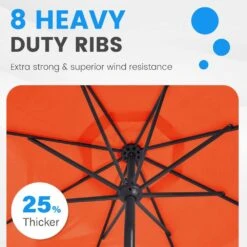 11 Ft. Steel Market Crank Outdoor Patio Umbrella In Pumpkin -More Furniture Store jearey market umbrellas cbzzs 11 og 44 1000