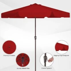 11 Ft. Steel Market Crank Outdoor Patio Umbrella In Red -More Furniture Store jearey market umbrellas cbzzs 11 rd c3 1000