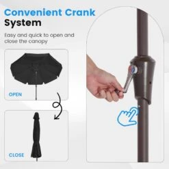 9 Ft. Steel Market Crank And Tilt Outdoor Patio Umbrella In Black 12 9 Ft. Steel Market Crank And Tilt Outdoor Patio Umbrella In Black -More Furniture Store jearey market umbrellas cbzzs 9 bk 4f 1000