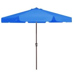 9 Ft. Steel Market Crank And Tilt Outdoor Patio Umbrella In Blue -More Furniture Store jearey market umbrellas cbzzs 9 bu 40 1000