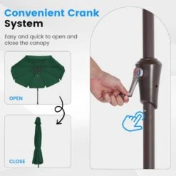 9 Ft. Steel Market Crank And Tilt Outdoor Patio Umbrella In Dark Green 11 9 Ft. Steel Market Crank And Tilt Outdoor Patio Umbrella In Dark Green -More Furniture Store jearey market umbrellas cbzzs 9 dgn 4f 1000