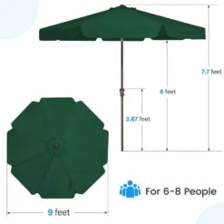 9 Ft. Steel Market Crank And Tilt Outdoor Patio Umbrella In Dark Green 14 9 Ft. Steel Market Crank And Tilt Outdoor Patio Umbrella In Dark Green -More Furniture Store jearey market umbrellas cbzzs 9 dgn fa 1000