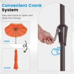 9 Ft. Steel Market Crank And Tilt Outdoor Patio Umbrella In Pumpkin 12 9 Ft. Steel Market Crank And Tilt Outdoor Patio Umbrella In Pumpkin -More Furniture Store jearey market umbrellas cbzzs 9 og 4f 1000