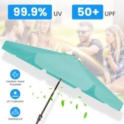 9 Ft. Steel Market Crank And Tilt Outdoor Patio Umbrella In Peacock Blue -More Furniture Store jearey market umbrellas cbzzs 9 pb 44 1000