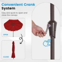 9 Ft. Steel Market Crank And Tilt Outdoor Patio Umbrella In Red 12 9 Ft. Steel Market Crank And Tilt Outdoor Patio Umbrella In Red -More Furniture Store jearey market umbrellas cbzzs 9 rd 4f 1000