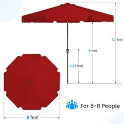 9 Ft. Steel Market Crank And Tilt Outdoor Patio Umbrella In Red 15 9 Ft. Steel Market Crank And Tilt Outdoor Patio Umbrella In Red -More Furniture Store jearey market umbrellas cbzzs 9 rd fa 1000