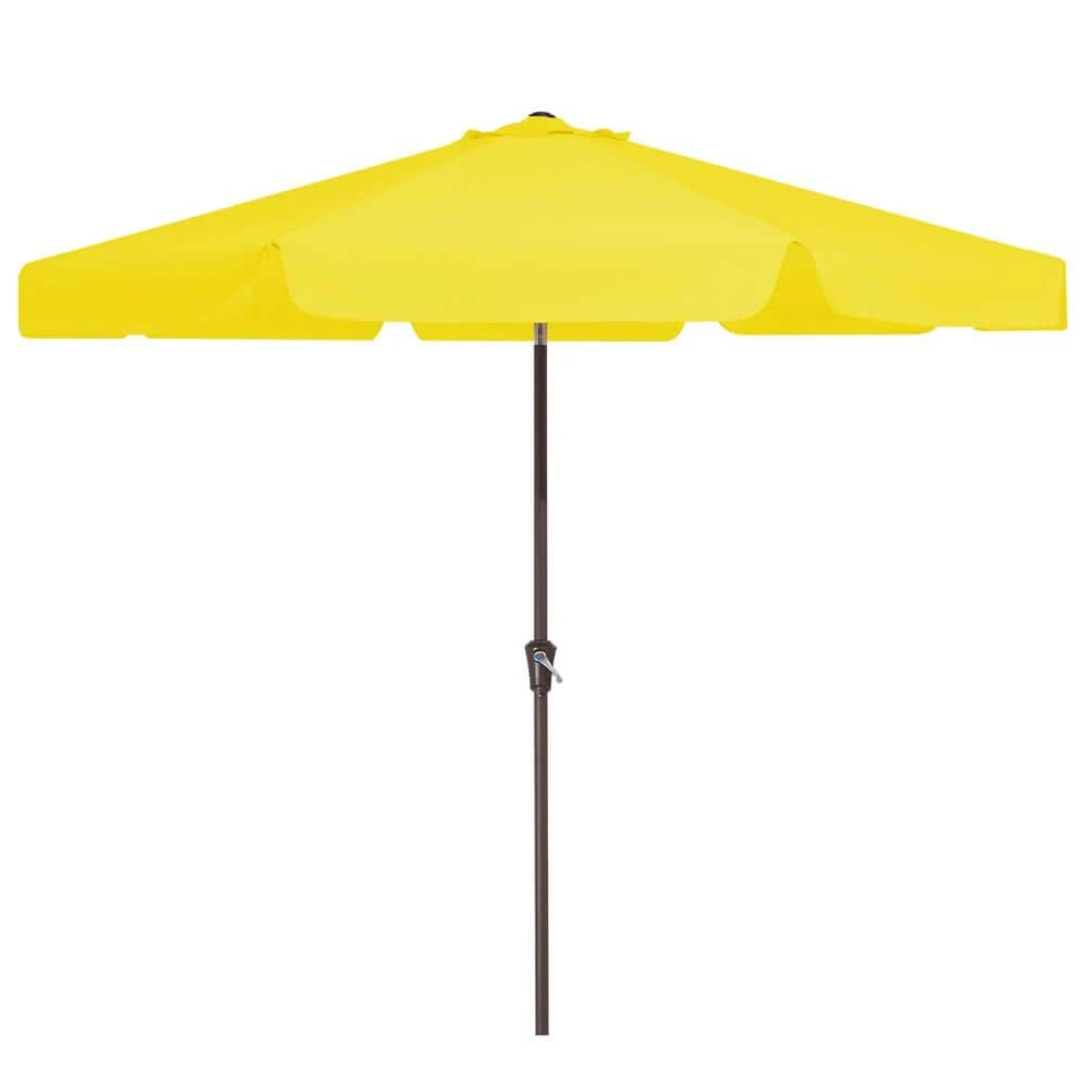9 Ft. Steel Market Crank And Tilt Outdoor Patio Umbrella In Yellow 3 9 Ft. Steel Market Crank And Tilt Outdoor Patio Umbrella In Yellow - Image 3