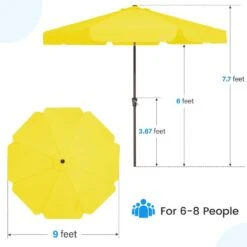 9 Ft. Steel Market Crank And Tilt Outdoor Patio Umbrella In Yellow 15 9 Ft. Steel Market Crank And Tilt Outdoor Patio Umbrella In Yellow -More Furniture Store jearey market umbrellas cbzzs 9 ye fa 1000