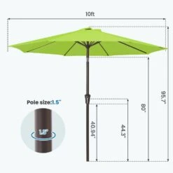 10 Ft. Market Patio Umbrella With Push Button Tilt And Crank In Apple Green -More Furniture Store jearey market umbrellas cx10 agn 44 1000