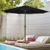 10 Ft. Market Patio Umbrella With Push Button Tilt And Crank In Black