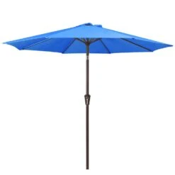 10 Ft. Market Patio Umbrella With Push Button Tilt And Crank In Blue -More Furniture Store jearey market umbrellas cx10 blue 40 1000