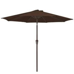 10 Ft. Market Patio Umbrella With Push Button Tilt And Crank In Brown -More Furniture Store jearey market umbrellas cx10 bn 40 1000