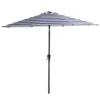 10 Ft. Market Patio Umbrella With Push Button Tilt And Crank In Blue And White Stripes