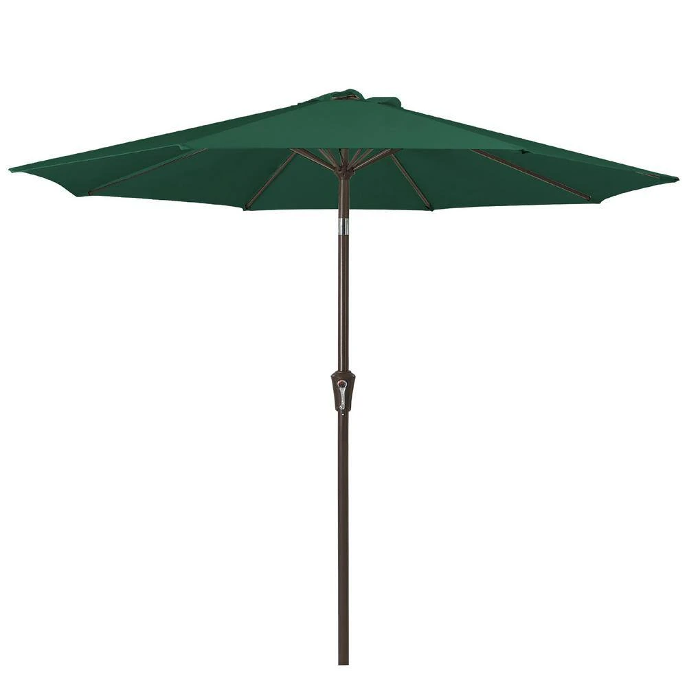 10 Ft. Market Patio Umbrella With Push Button Tilt And Crank In Green 3 10 Ft. Market Patio Umbrella With Push Button Tilt And Crank In Green - Image 3