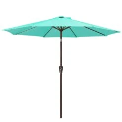 10 Ft. Market Patio Umbrella With Push Button Tilt And Crank In Peacock Blue -More Furniture Store jearey market umbrellas cx10 pb 40 1000