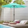 10 Ft. Market Patio Umbrella With Push Button Tilt And Crank In Peacock Blue