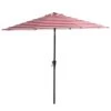 10 Ft. Market Patio Umbrella With Push Button Tilt And Crank In Red And White Stripes